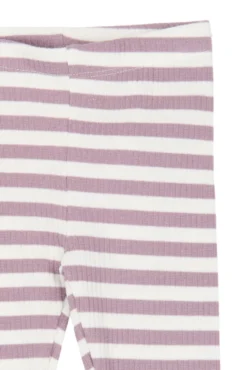 The New Siblings Fro Rib Leggings - Elderberry-Gardenia Striped TN