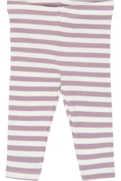 The New Siblings Fro Rib Leggings - Elderberry-Gardenia Striped TN