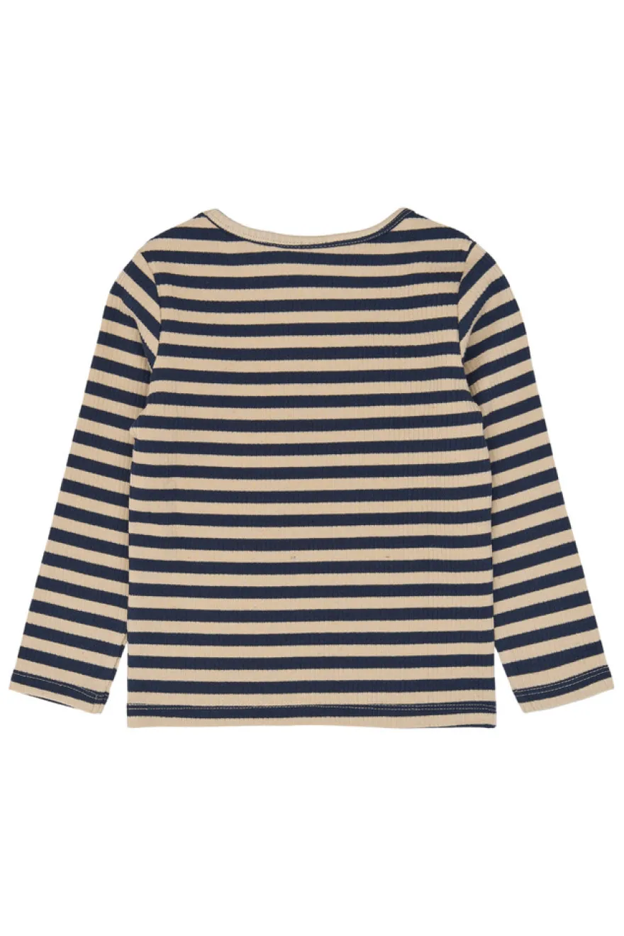 The New Siblings Fro Rib Tröja - Navy Blazer Striped