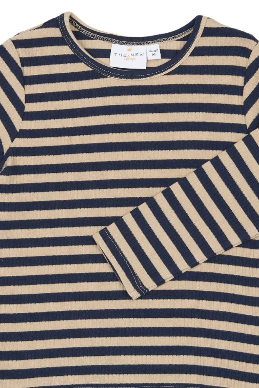 The New Siblings Fro Rib Tröja - Navy Blazer Striped