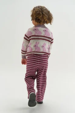 The New Siblings Fro Wide Rib Byxor - Elderberry Striped