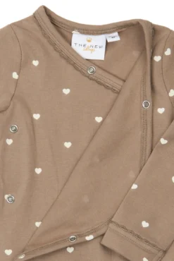 The New Siblings Nova Långärmad Wrap Body - Taupe Gray AOP TN