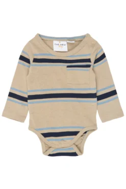 The New Siblings Theodor Långärmad Body - Humus Striped
