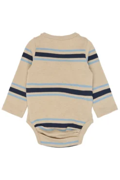 The New Siblings Theodor Långärmad Body - Humus Striped