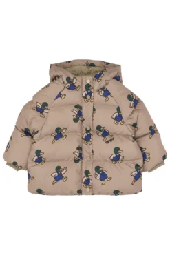 The New Siblings Uwe Puffer Jacka - Taupe Gray AOP TN