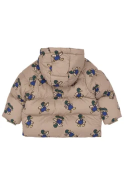 The New Siblings Uwe Puffer Jacka - Taupe Gray AOP TN