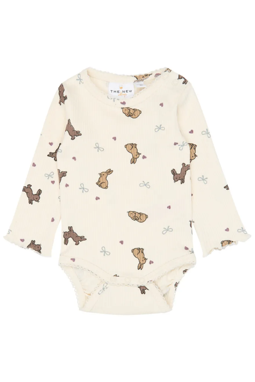 The New Siblings Venna Långärmad Rib Body - Gardenia