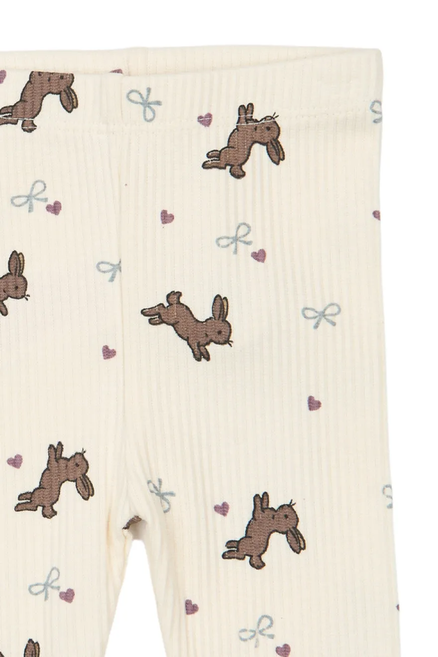 The New Siblings Venna Rib Leggings - Gardenia