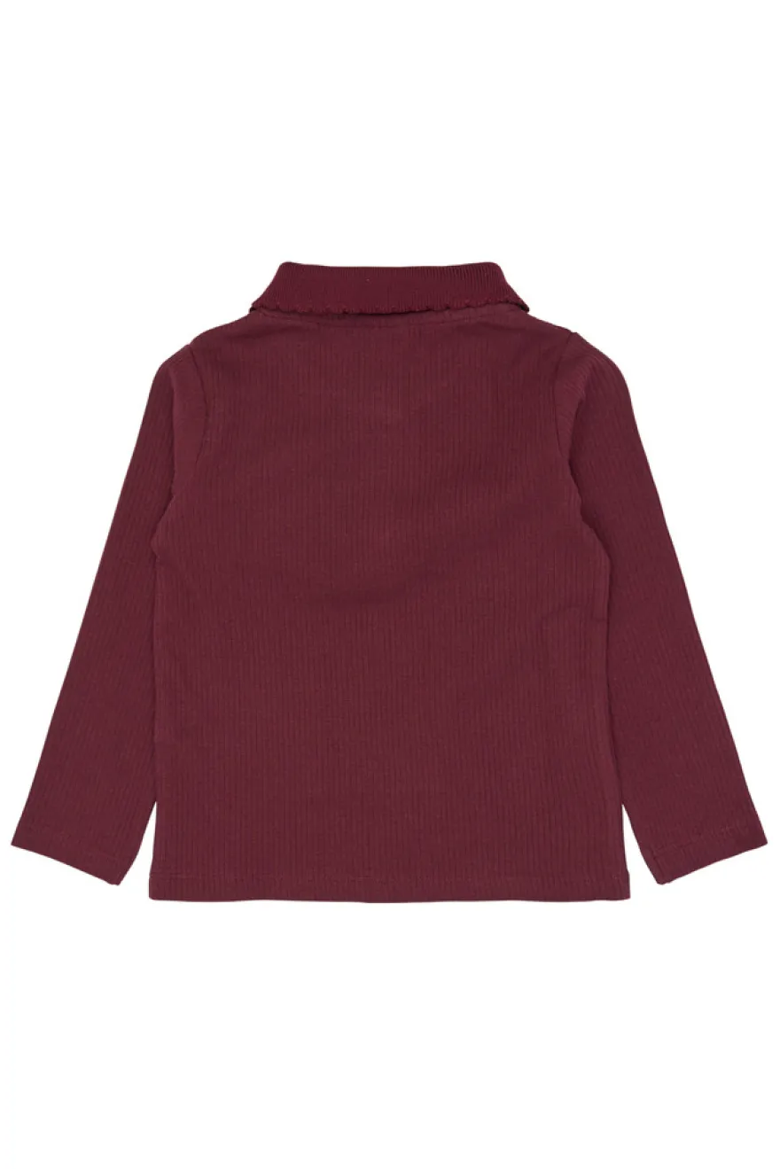 The New Siblings Vernina Rib Polo - Burgundy TN