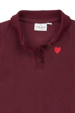 The New Siblings Vernina Rib Polo - Burgundy TN