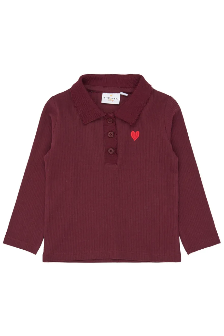 The New Siblings Vernina Rib Polo - Burgundy TN