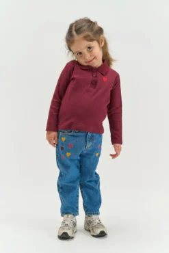 The New Siblings Vernina Rib Polo - Burgundy TN