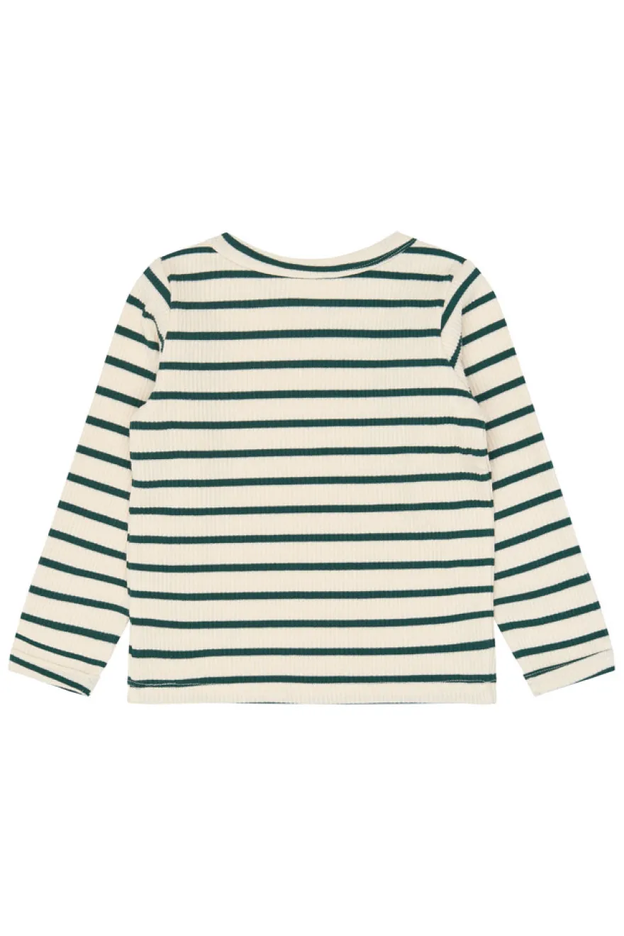The New Siblings Vico Rib Tröja - June Bug Striped