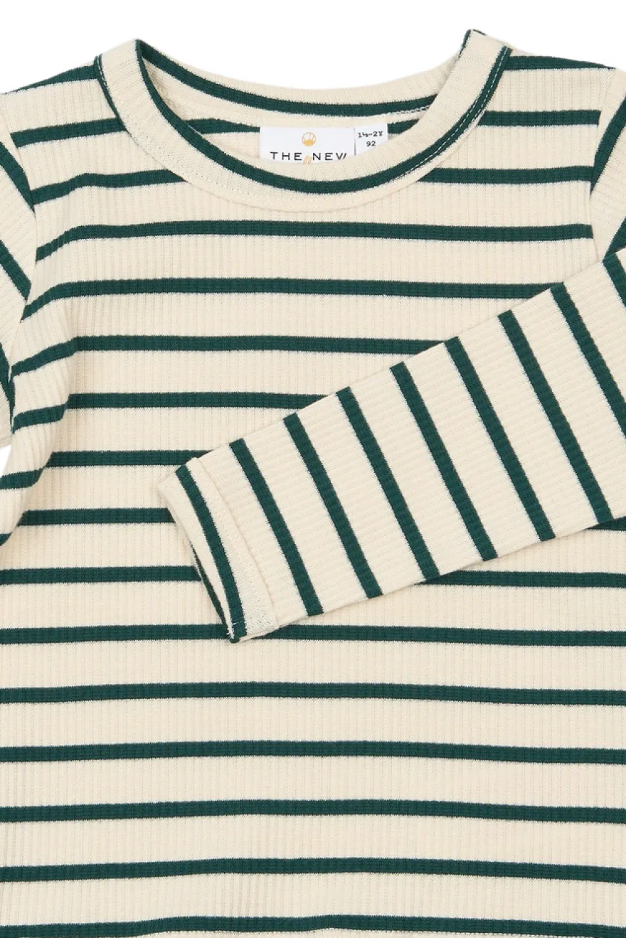 The New Siblings Vico Rib Tröja - June Bug Striped
