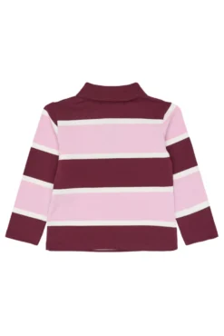 The New Siblings Vidalia Pique Polo - Burgundy Striped