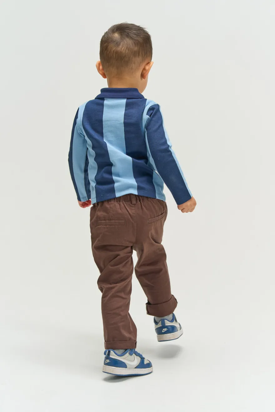 The New Siblings Viro Polo - Navy Blazer Striped