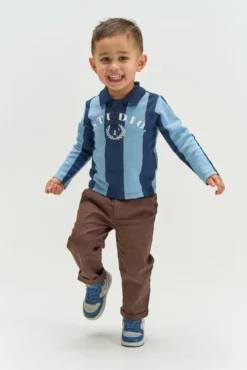 The New Siblings Viro Polo - Navy Blazer Striped