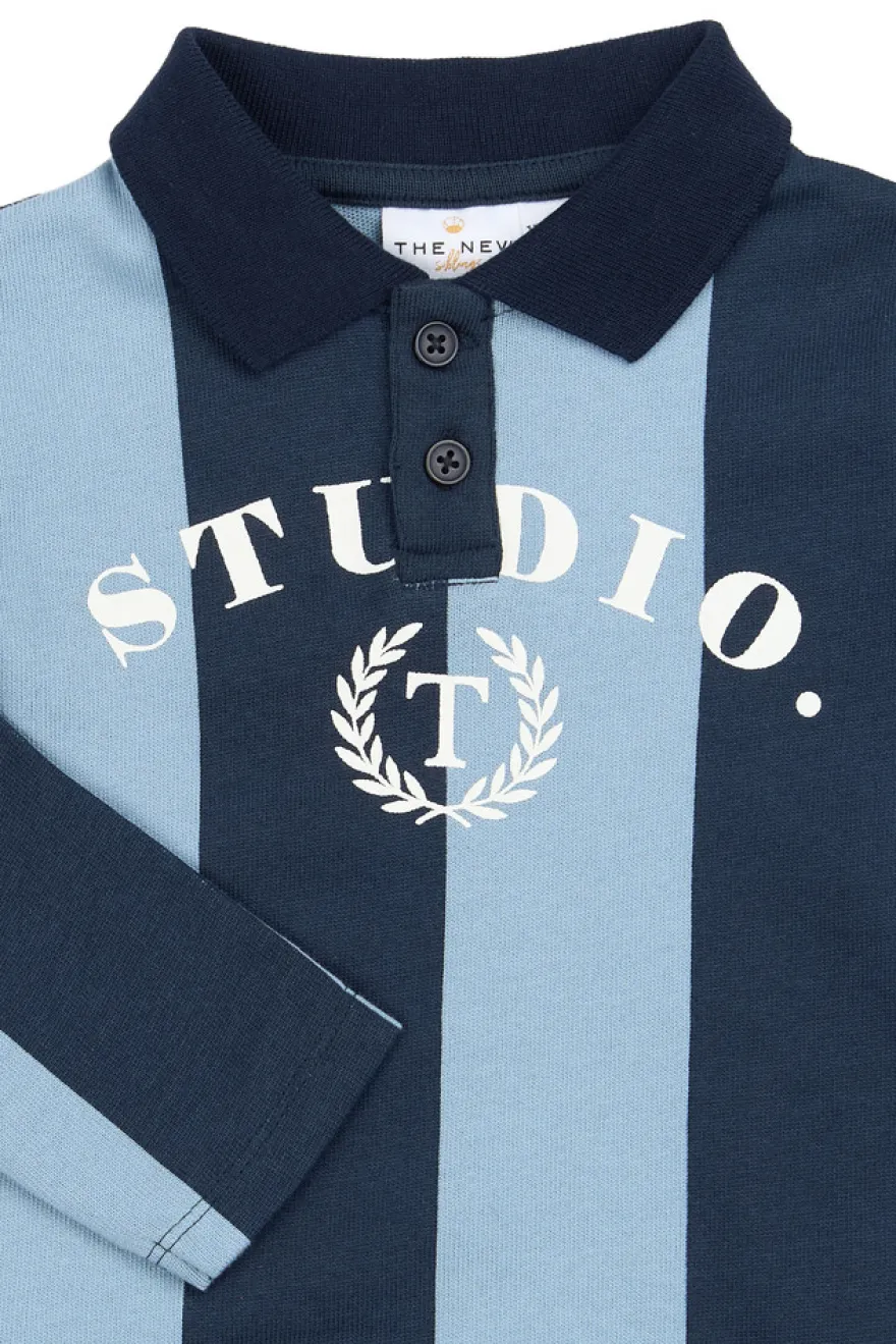 The New Siblings Viro Polo - Navy Blazer Striped