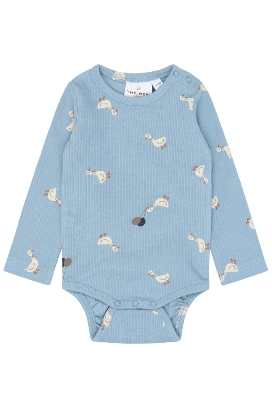 The New Siblings Vito Långärmad Rib Body - Ashley Blue