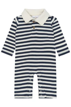 The New Siblings Volker Polo Jumpsuit - Navy Blazer Striped
