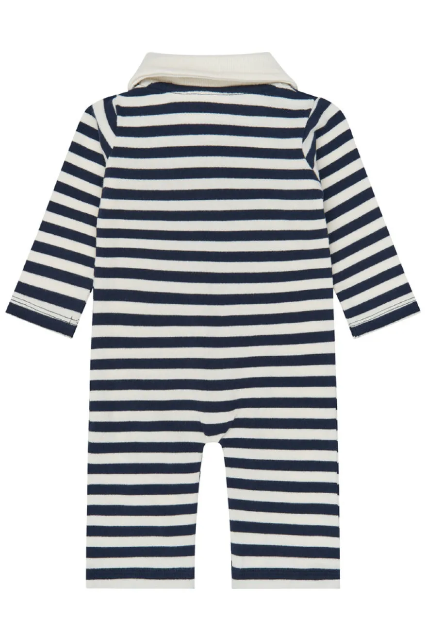 The New Siblings Volker Polo Jumpsuit - Navy Blazer Striped