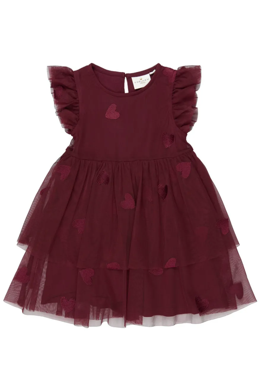 The New Siblings Vonda Mesh Klänning - Burgundy