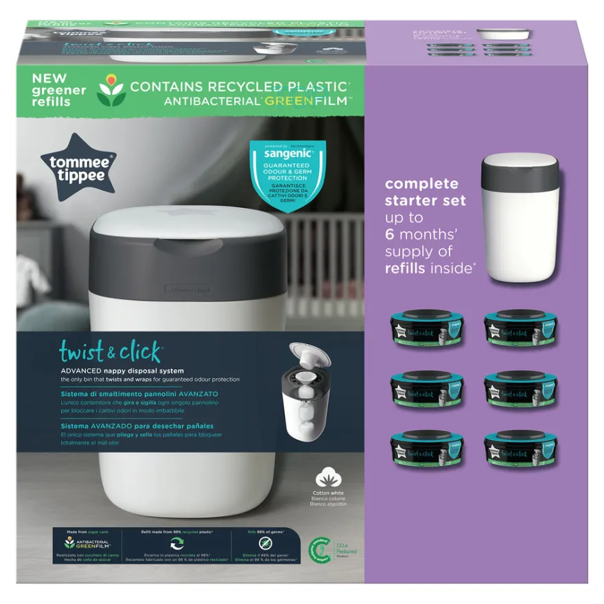 Tommee Tippee Sangenic Twist & Click Blöjhink & Refill 6-pack