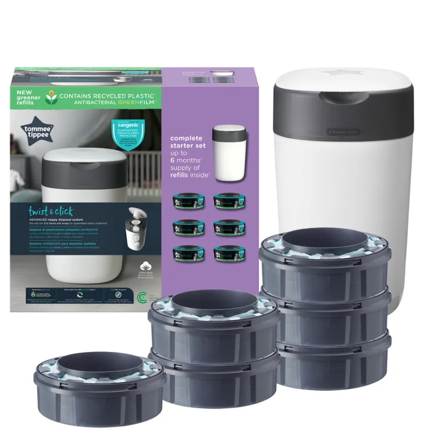 Tommee Tippee Sangenic Twist & Click Blöjhink & Refill 6-pack