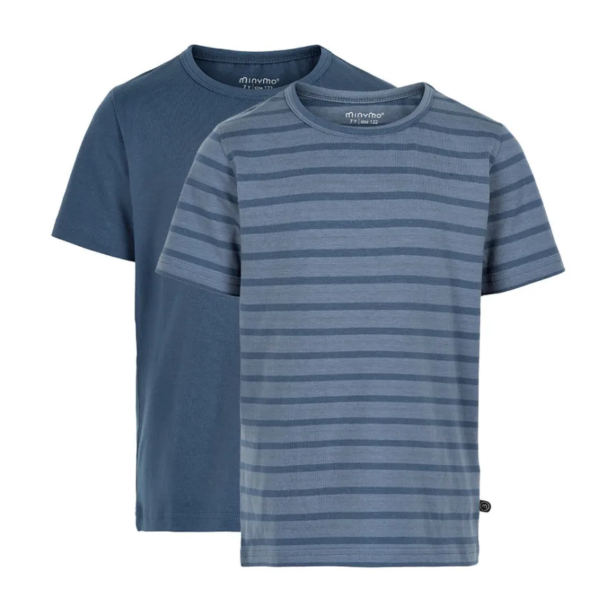 T-shirt 2-pack - Blå/Randig