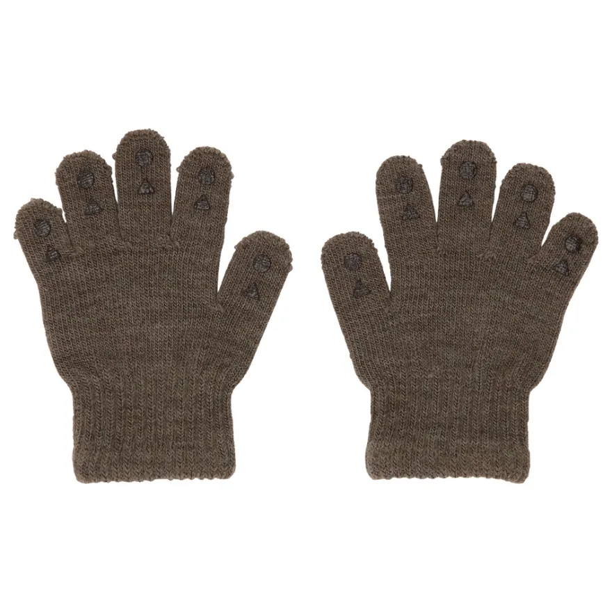 Ull Fingervantar - Brown Melange