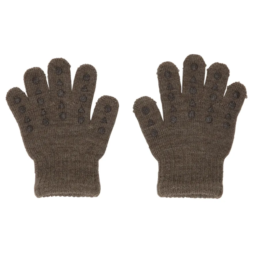 Ull Fingervantar - Brown Melange