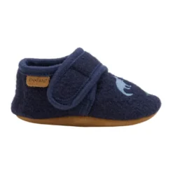 Ulltofflor med Broderi - Navy