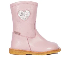 Vattenavvisande TEX-känga med glitterhjärta - Mauve