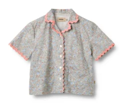 Vilma Lace T-Shirt - Air Blue Flowers