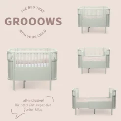 Växasäng 2 i 1 Baby & Juniorsäng - Mist Green