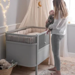 Växasäng 2 i 1 Baby & Juniorsäng - Stone Grey