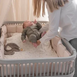 Växasäng 2 i 1 Baby & Juniorsäng - Stone Grey