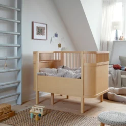 Växasäng 2 i 1 Baby & Juniorsäng - Wooden Edition