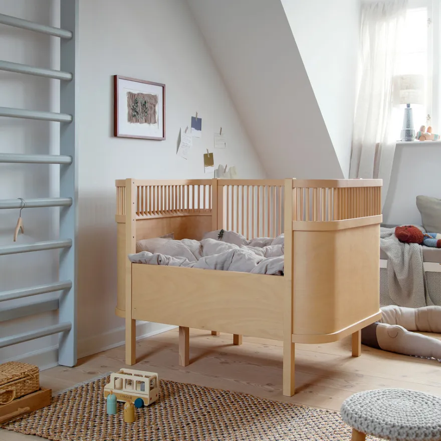 Växasäng 2 i 1 Baby & Juniorsäng - Wooden Edition