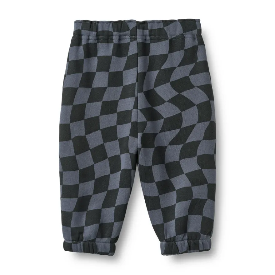 Wheat Cosmo Sweatpants - Navy Blue Check