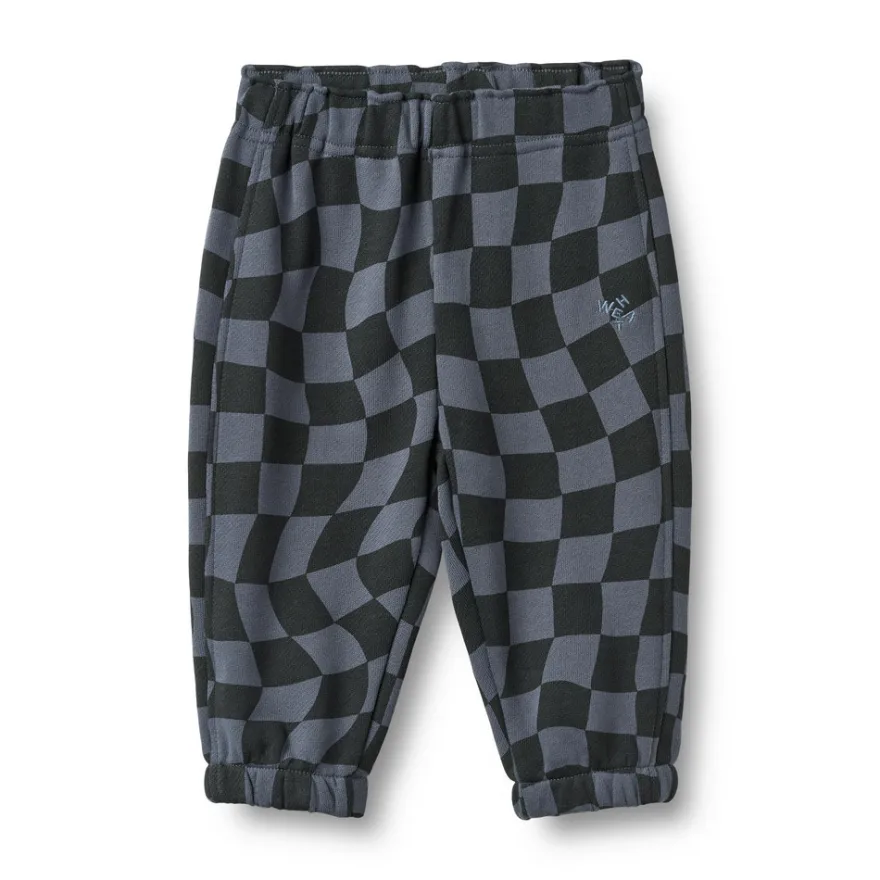 Wheat Cosmo Sweatpants - Navy Blue Check