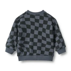 Wheat Elliot Sweatshirt - Navy Blue Check