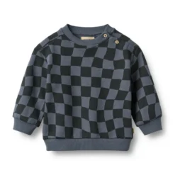 Wheat Elliot Sweatshirt - Navy Blue Check