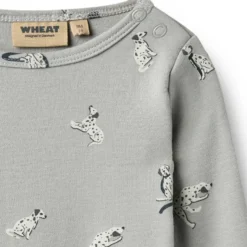 Wheat Freddie Långärmad Body - Dogs With Dots
