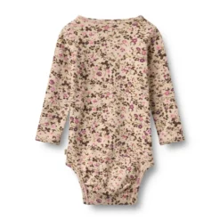 Wheat Liv Långärmad Body - Soft Sand Flower Wine