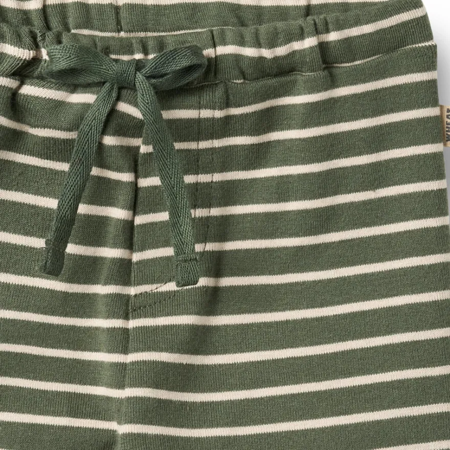 Wheat Manfred Jersey Byxor - Dark Green Stripe