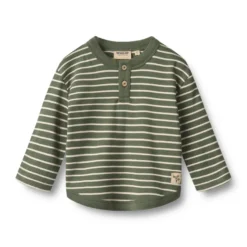 Wheat Osvald Tröja - Dark Green Stripe