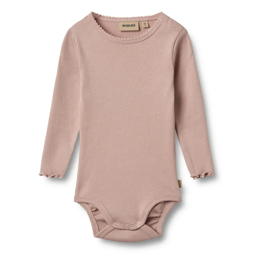 Wheat Regitze Långärmad Rib Body - Rose Powder