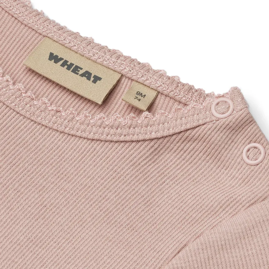 Wheat Regitze Långärmad Rib Body - Rose Powder