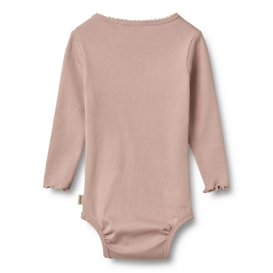 Wheat Regitze Långärmad Rib Body - Rose Powder
